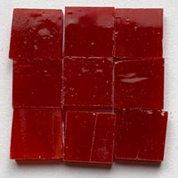 Detail of Tiffany Glacier Coral Red with nine glass tiles