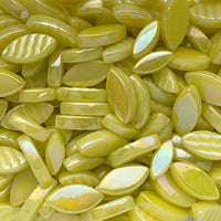 Ottoman Bloemblaadjes Parelmoer Geel