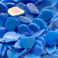 Verre Mosaique - glass mosaic -Glasmosaik-glasmozaïek-Bloemblaadjes Glas Parelmoer Blauw - mosaicshop