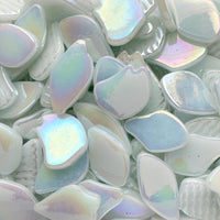 Verre Mosaique - glass mosaic -Glasmosaik-glasmozaïek-Bloemblaadjes Glas Parelmoer Wit - mosaicshop