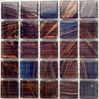 Verre Mosaique - glass mosaic -Glasmosaik-glasmozaïek-Glasmozaiek met Goud Dooradert 20mm Indigo - mosaicshop