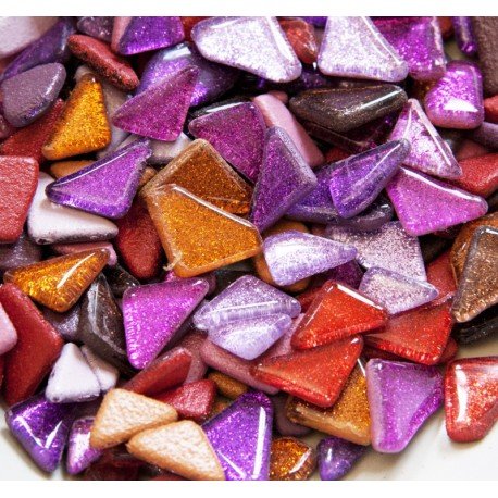 Verre Mosaique - glass mosaic -Glasmosaik-glasmozaïek-Glaspuzzels Vuur Glittermix - mosaicshop