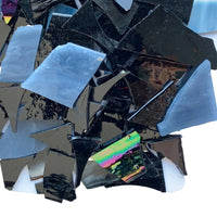 Verre Mosaique - glass mosaic -Glasmosaik-glasmozaïek-Glasscherven Glasscherven Grijs/Zwartmix - mosaicshop