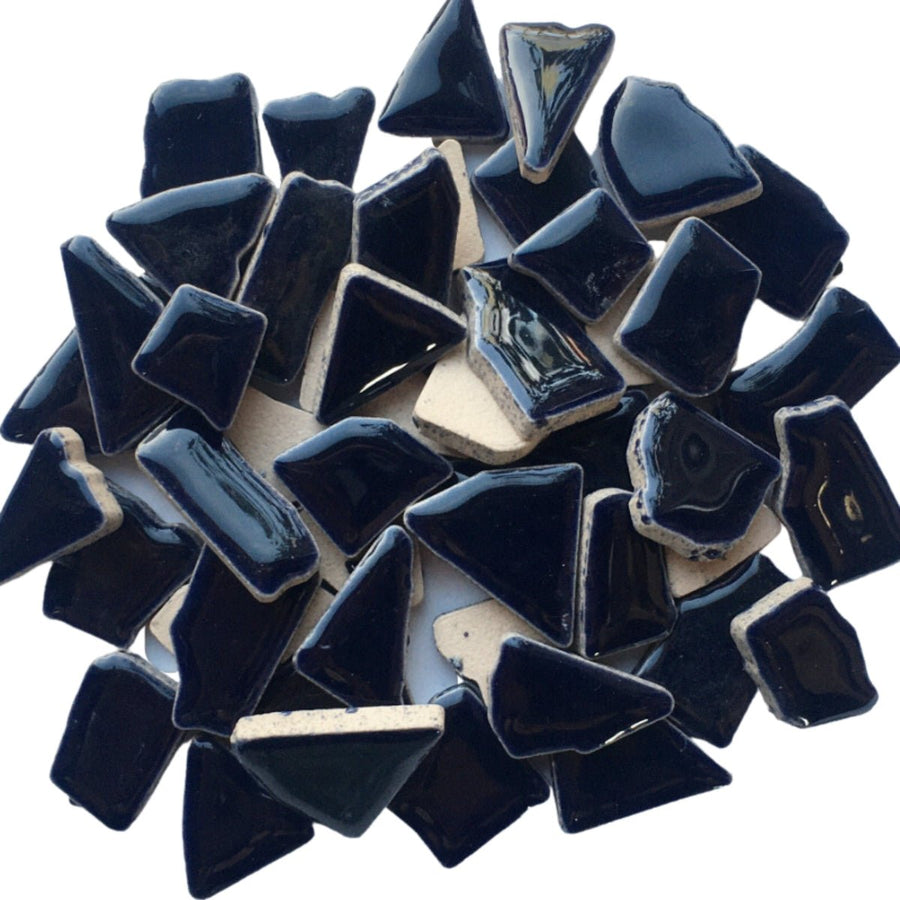 Verre Mosaique - glass mosaic -Glasmosaik-glasmozaïek-Keramische Puzzels Blauw Zwart - mosaicshop