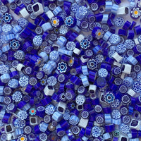 Verre Mosaique - glass mosaic -Glasmosaik-glasmozaïek-Millefiori Donkerblauwmix - mosaicshop