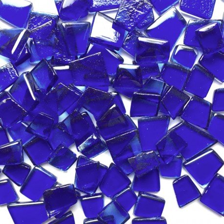 Verre Mosaique - glass mosaic -Glasmosaik-glasmozaïek-Transparante Glaspuzzels Kobalt - mosaicshop