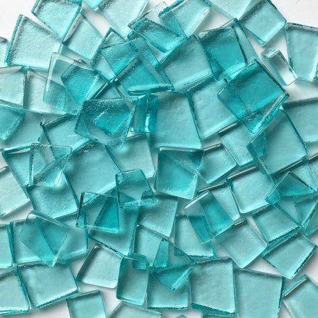 Verre Mosaique - glass mosaic -Glasmosaik-glasmozaïek-Transparante Glaspuzzels Turkoois - mosaicshop