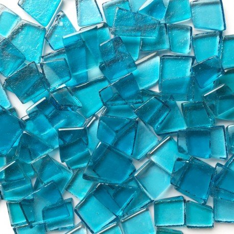 Verre Mosaique - glass mosaic -Glasmosaik-glasmozaïek-Transparante Glaspuzzels Water - mosaicshop