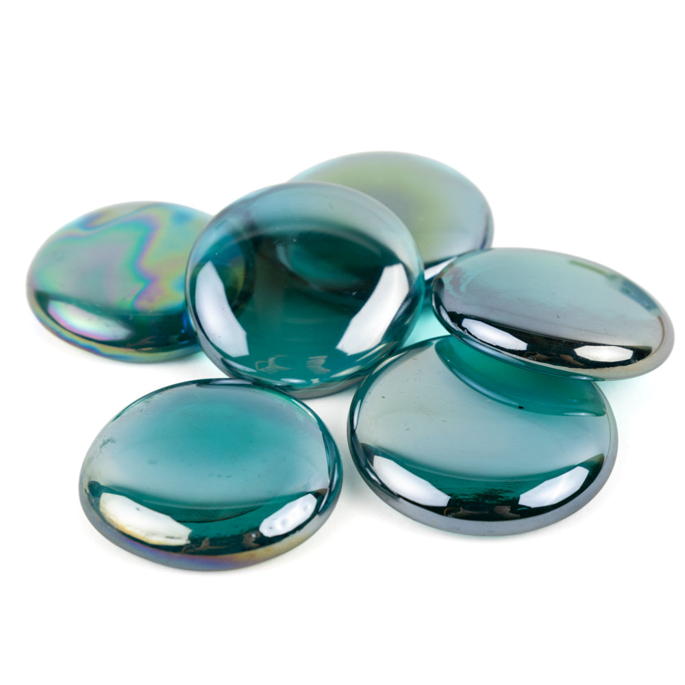 Glasdroppar XL 30-36mm Diamantcyan