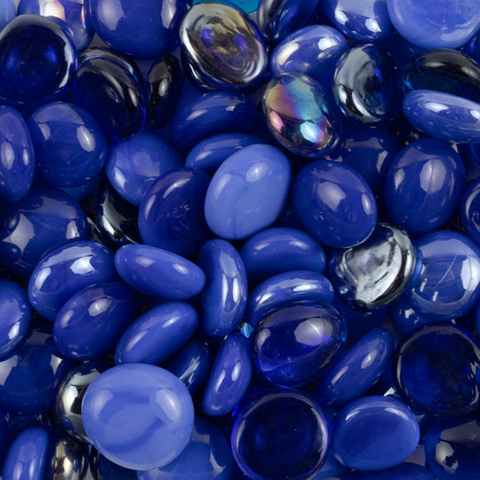 Glasdruppels  16-20mm Blauw Mix