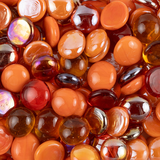 Glasdruppels  16-20mm Oranje Mix