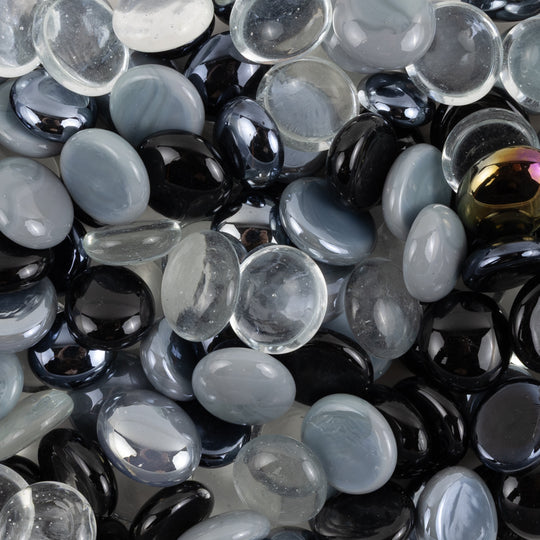Glasdruppels  16-20mm Wit Zwart Grijs Mix