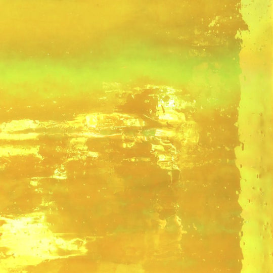 Glass Plate Neon Yellow Iridised 