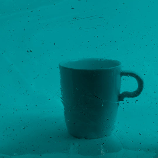 Glasplatta Djup Cyan