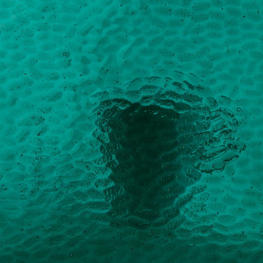 Glass Plate Teal Hammered 