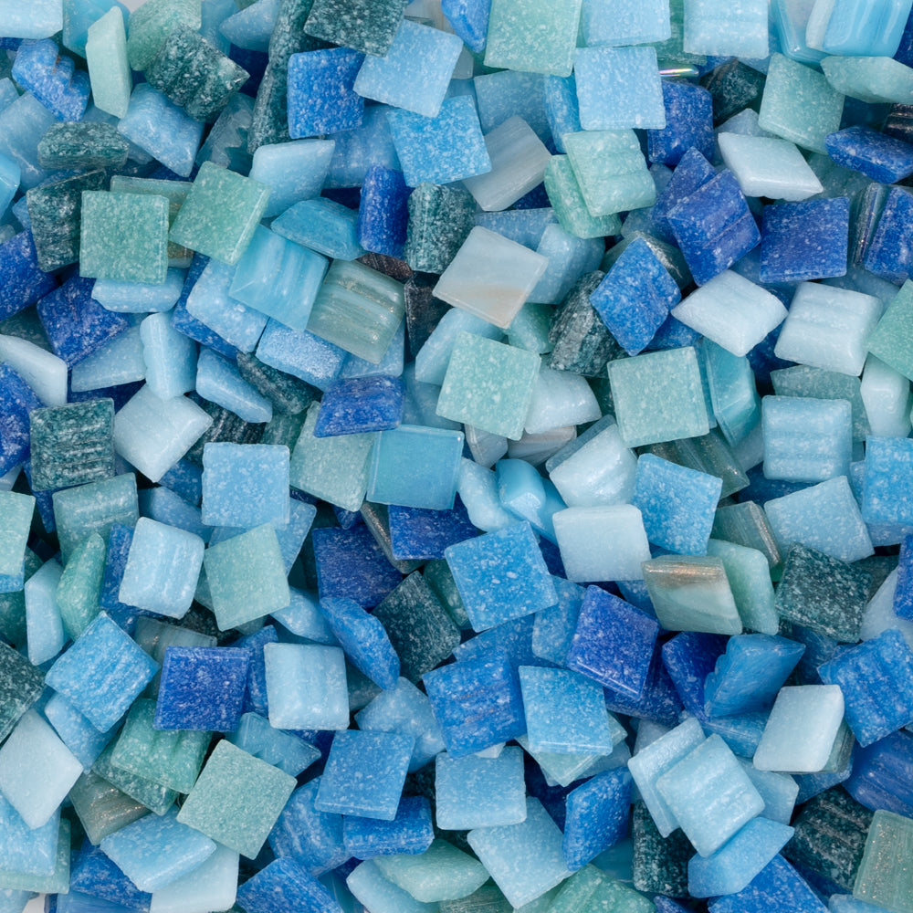 Mosaïque de verre eaux mélangée 10mm