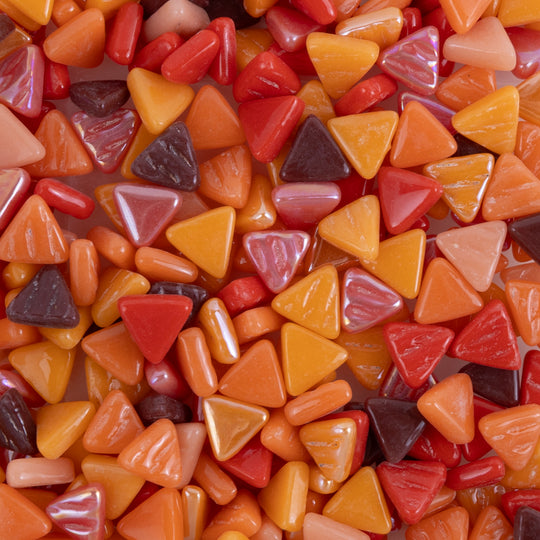 Mini mosaico de vidro triangular mistura de fogo