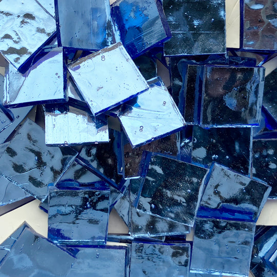 Pâtes de Verre Miroir Colorées 20mm  Eau Ondulé