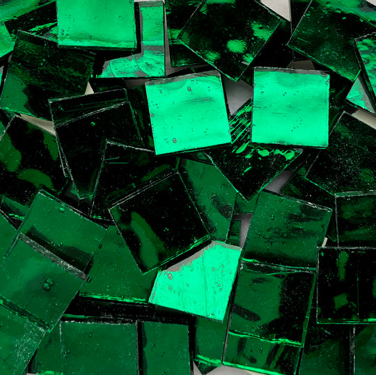 Pâtes de Verre Miroir Colorées 20mm  Tourmaline Ondulé