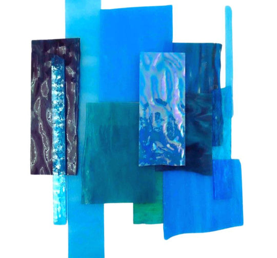 Glasscherben XL Meeresblau Mix