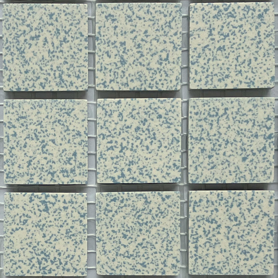 Winckelmans Bleu 208 Mouchetés – carreaux de mosaïque mats de 20x20 mm sur filet