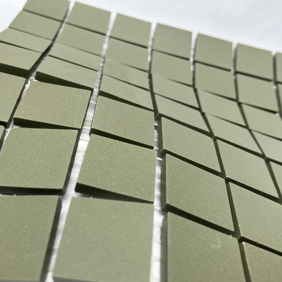 Winckelmans Vert Australien – matte Mosaikfliesen im Format 20x20 mm auf Netz