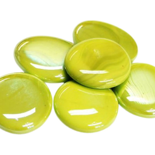 Glasdruppels XL  30-36mm Opaalkiwi