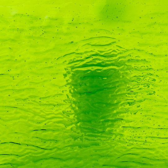 Glass Plate Clear Acid Green Ripple 