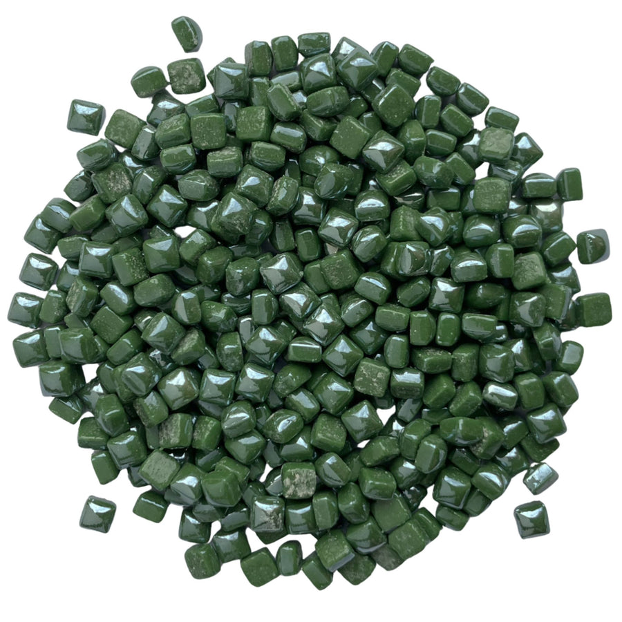 Micro Glass Cubes Iridised 4,8mm  Evergreen