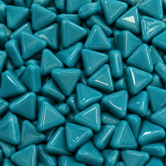Mini triângulo de mosaico de vidro ciano escuro