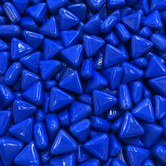 Mini triângulo de mosaico de vidro azul escuro