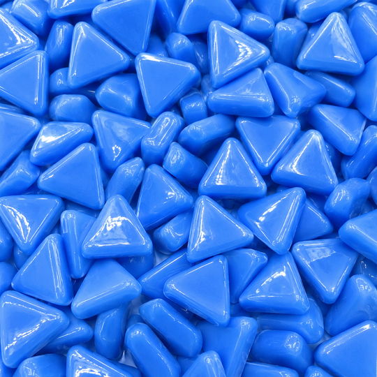 Mini triângulo de mosaico de vidro azul