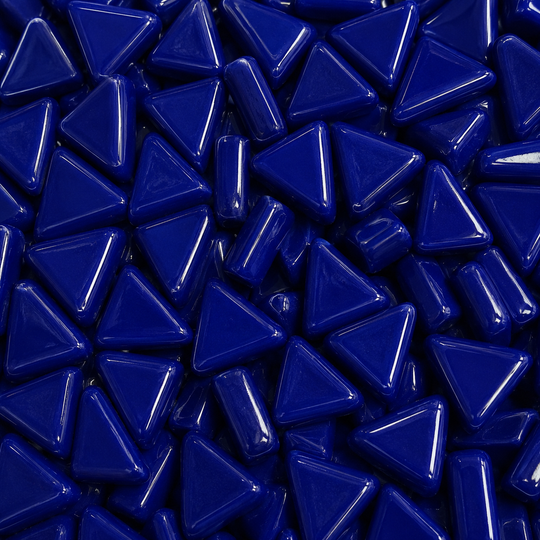 Mini triângulo de mosaico de vidro azul royal