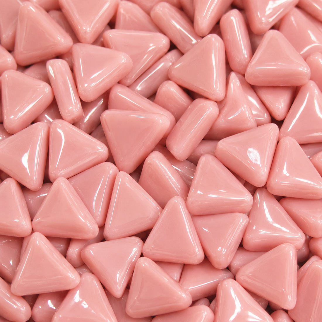 Mini triângulo de mosaico de vidro rosa escuro