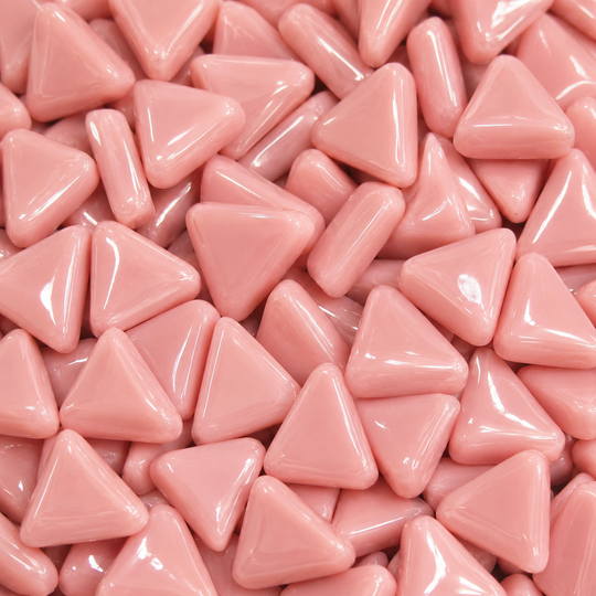 Mini triângulo de mosaico de vidro rosa escuro