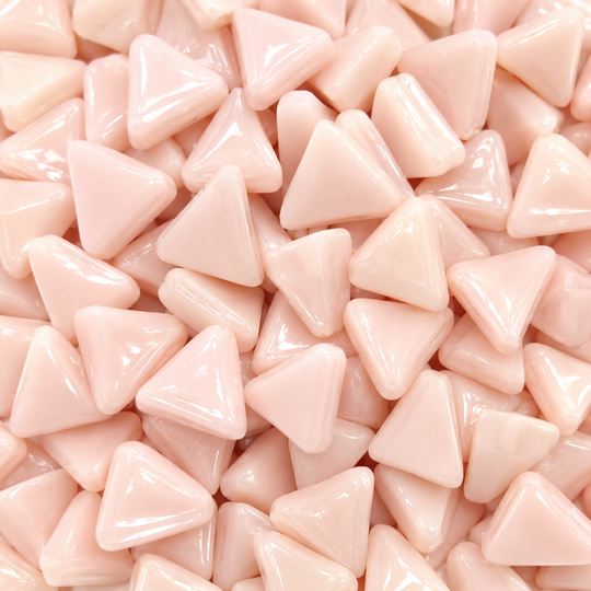 Mini triângulo de mosaico de vidro rosa claro