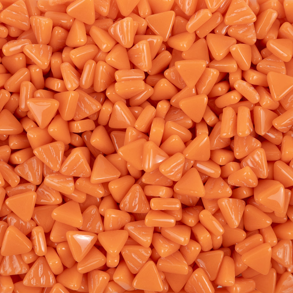 Packshot Mini Glass Mosaic Triangle – orange – 8mm