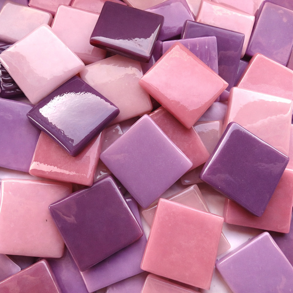 Pâte de Verre 25mm Violet Mélange