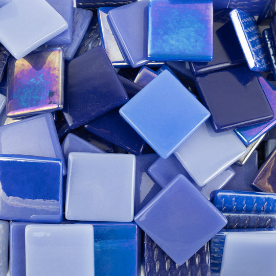 Pâte de Verre 25mm Blauw Mix