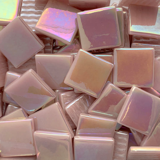 Pâtes De Verre  25mm Rose Iridescent