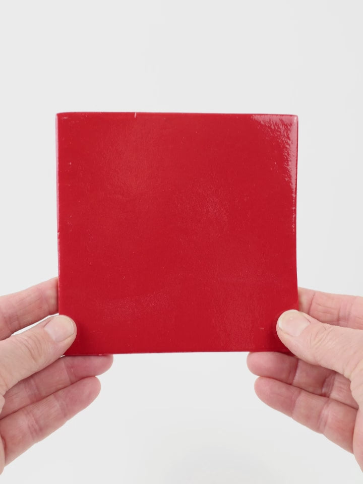 Video showing Morasutti Smalti mosaic tile – red – 11.5 x 11.5 cm, rotated to show full tile