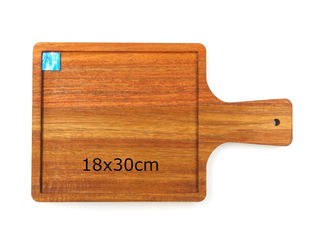 Tábua de Corte com Incrustação: Acácia 18 x 30 cm