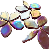 Verre Mosaique - glass mosaic -Glasmosaik-glasmozaïek-Bloemblaadjes Glas Parelmoer Framboos - mosaicshop