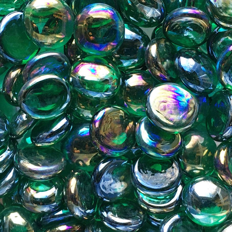 Verre Mosaique - glass mosaic -Glasmosaik-glasmozaïek-Glasdruppels 16-20mm Diamantsmaragd - mosaicshop