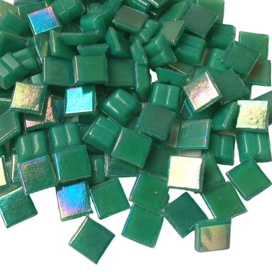 Iridescent Glass Mosaic 10mm  Jade Green