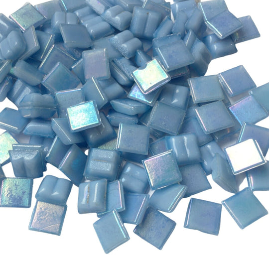 Iridescent Glass Mosaic 10mm   Opal Blue