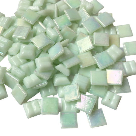 Iridescent Glass Mosaic 10mm  Green Pearl