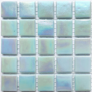 Verre Mosaique - glass mosaic -Glasmosaik-glasmozaïek-Glasmozaiek Iriserend 20mm Blauwe Maansteen - mosaicshop