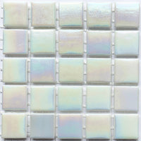 Verre Mosaique - glass mosaic -Glasmosaik-glasmozaïek-Glasmozaiek Iriserend 20mm Diamantwit - mosaicshop
