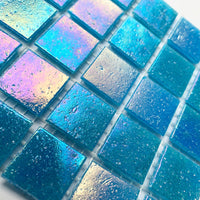 Verre Mosaique - glass mosaic -Glasmosaik-glasmozaïek-Glasmozaiek Iriserend 20mm Koningsblauw - mosaicshop